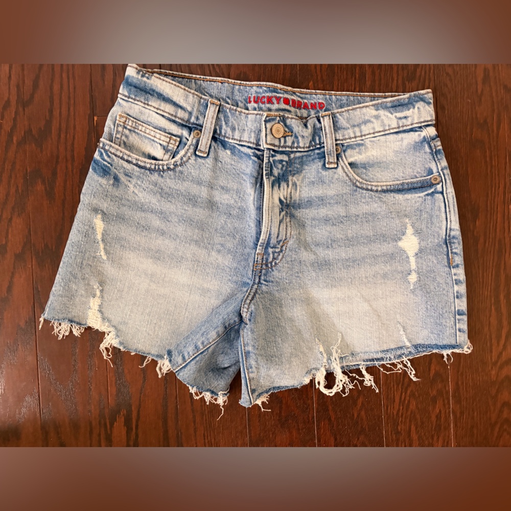 Lucky Brand Light Blue Distressed Denim Shorts